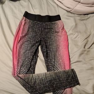 Nike pro running leggings size XS black and pink pattern